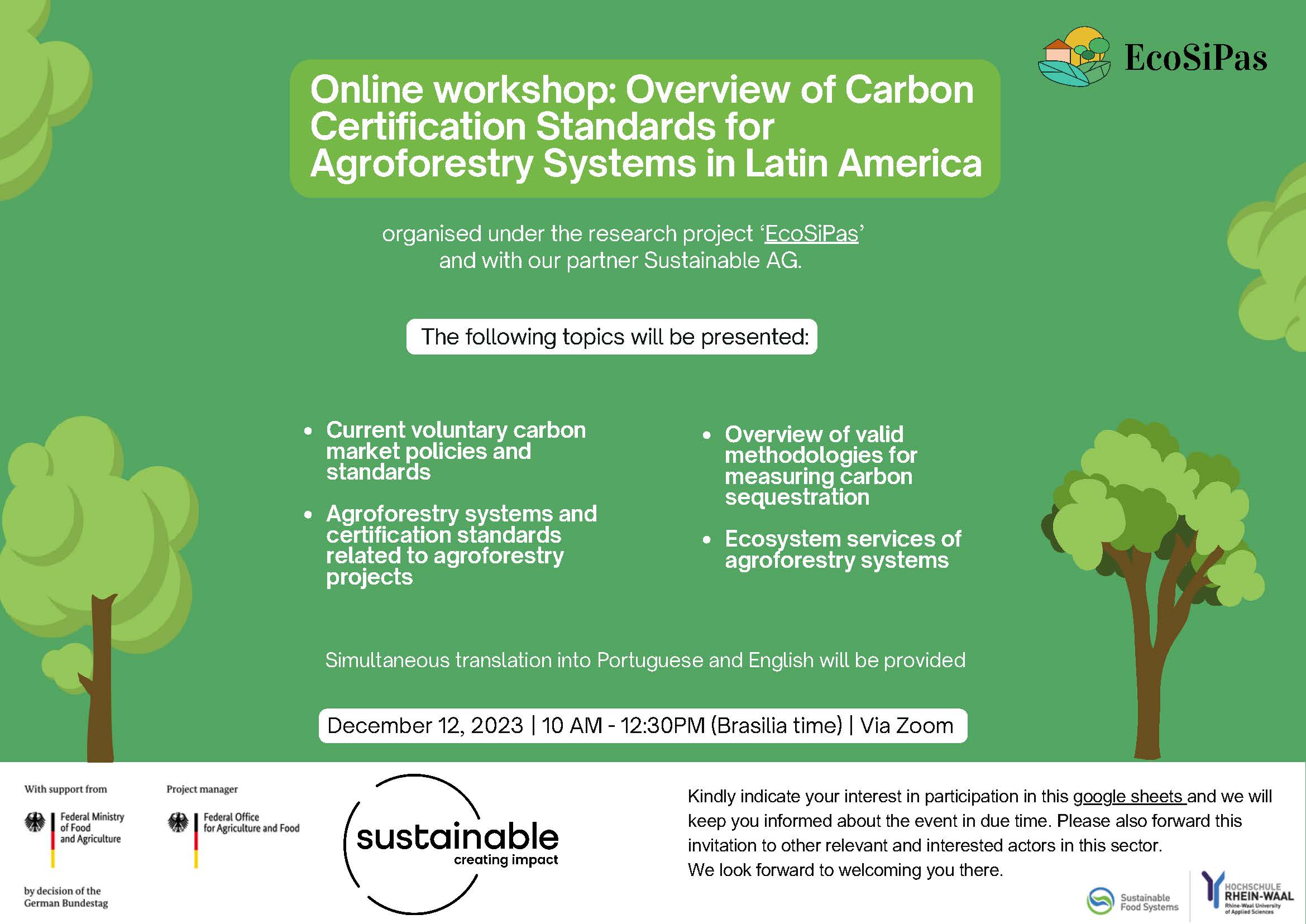 Successful Webinar on Carbon Certification Standards for Agroforestry Systems in Latin America